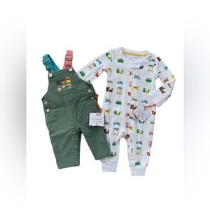 Christian Robinson NWT Size 3-6 Months People Overalls and Bed Sleeper Bundle